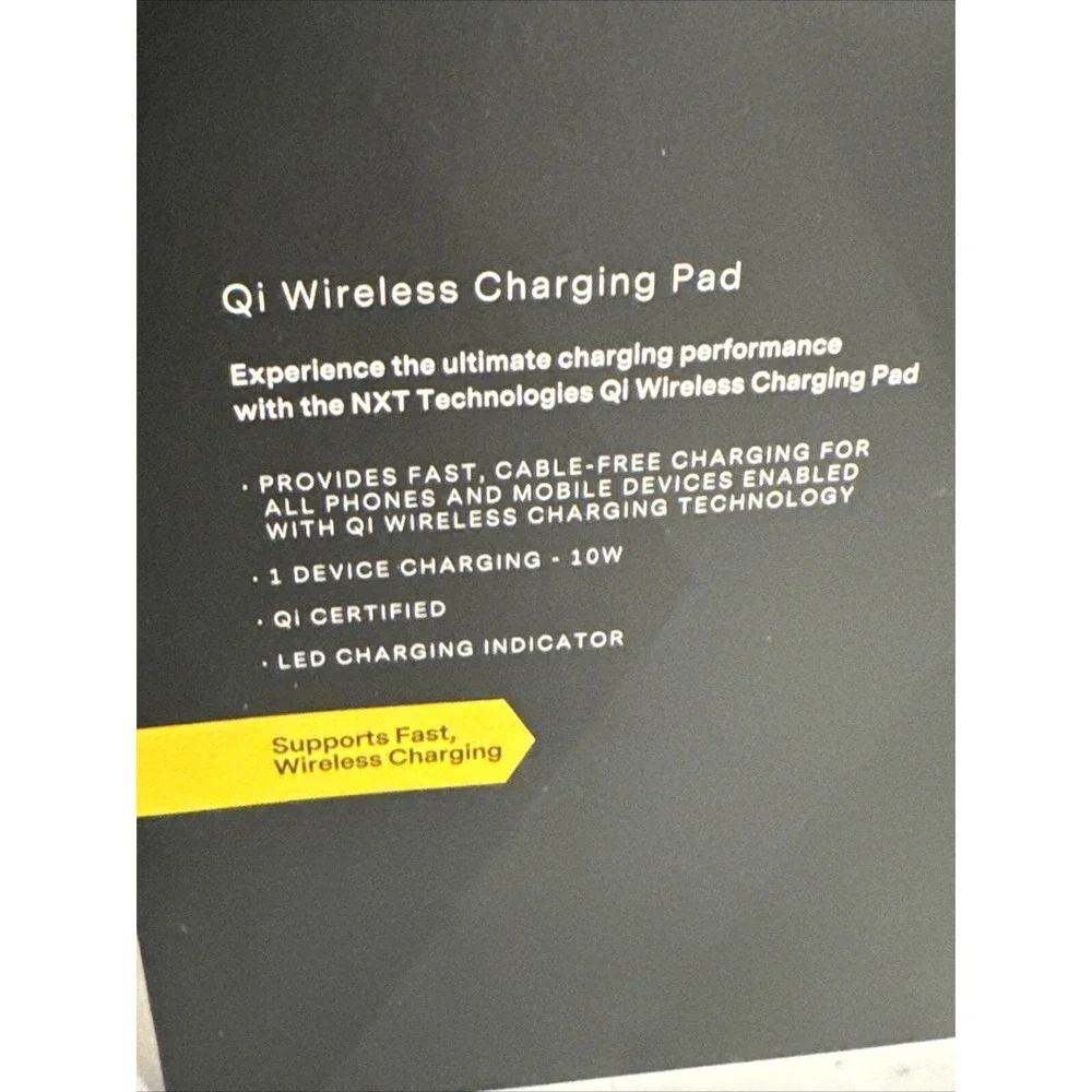 NXT Technologies Qi Wireless Charging Pad 10W NX54707 . New Sealed Box